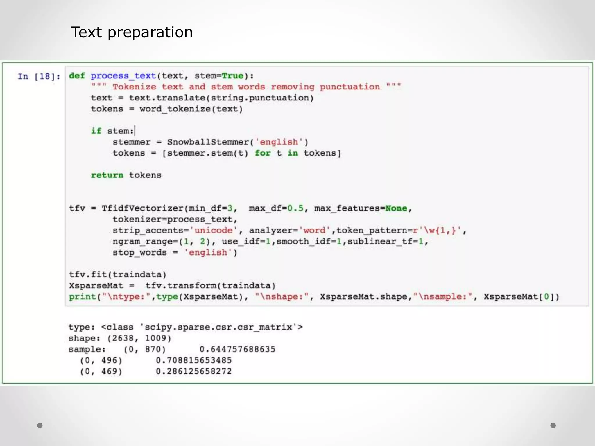 Text preparation
 