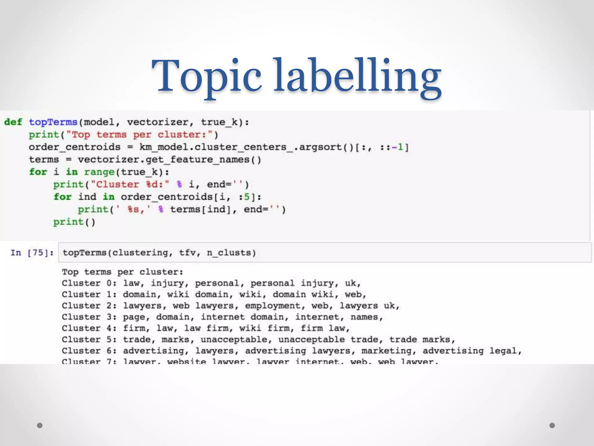 Topic labelling
 