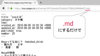 .md
にするだけで
 