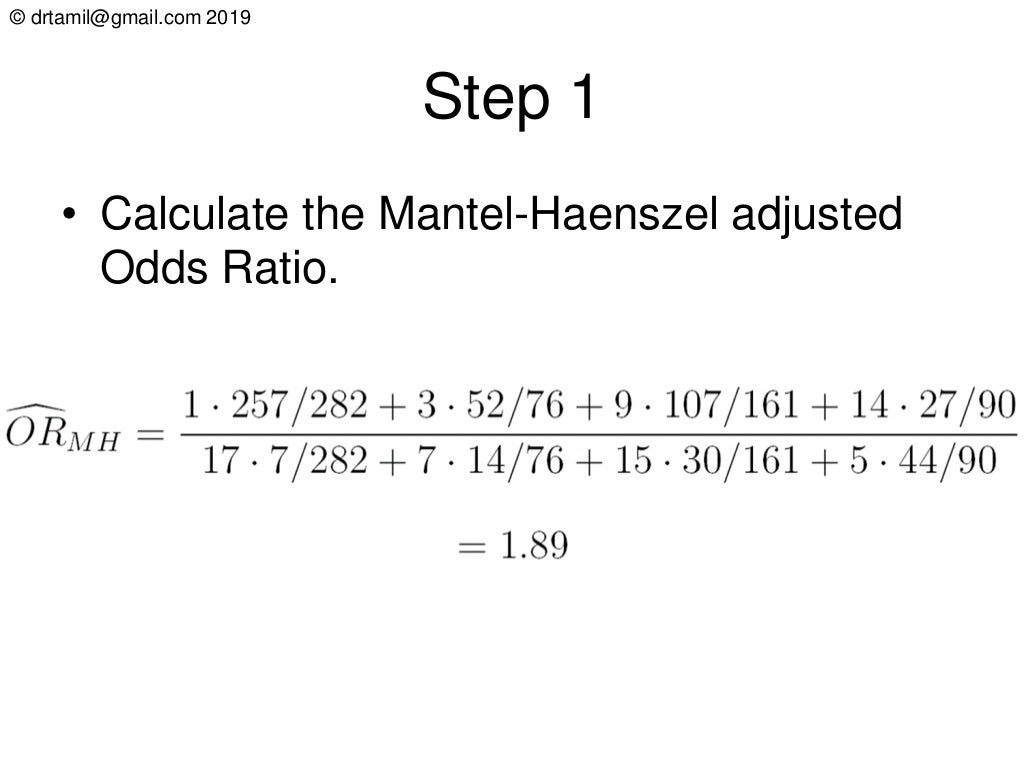 CochranMantelHaenszel Test with BreslowDay & Tarone Correction