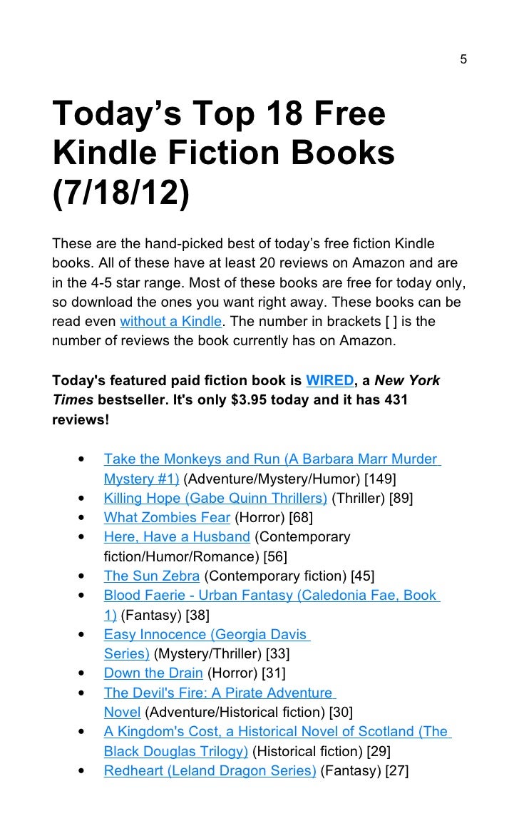 Today's 100 Best Free Kindle Books (7/18/12)