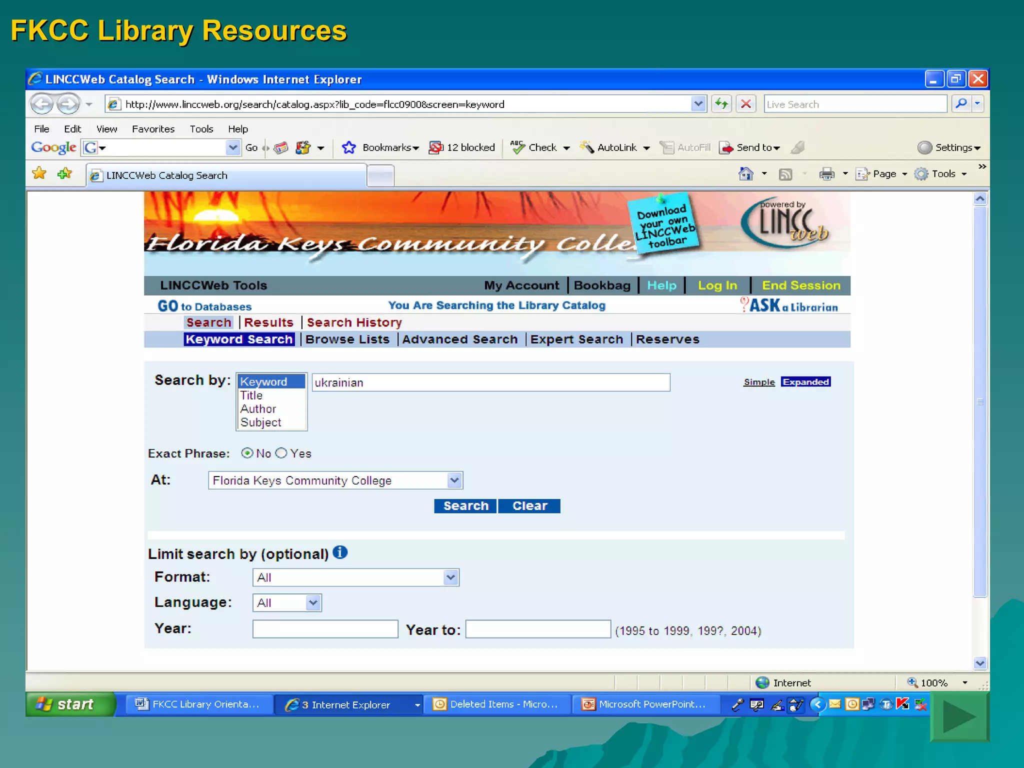 FKCC Library Resources 