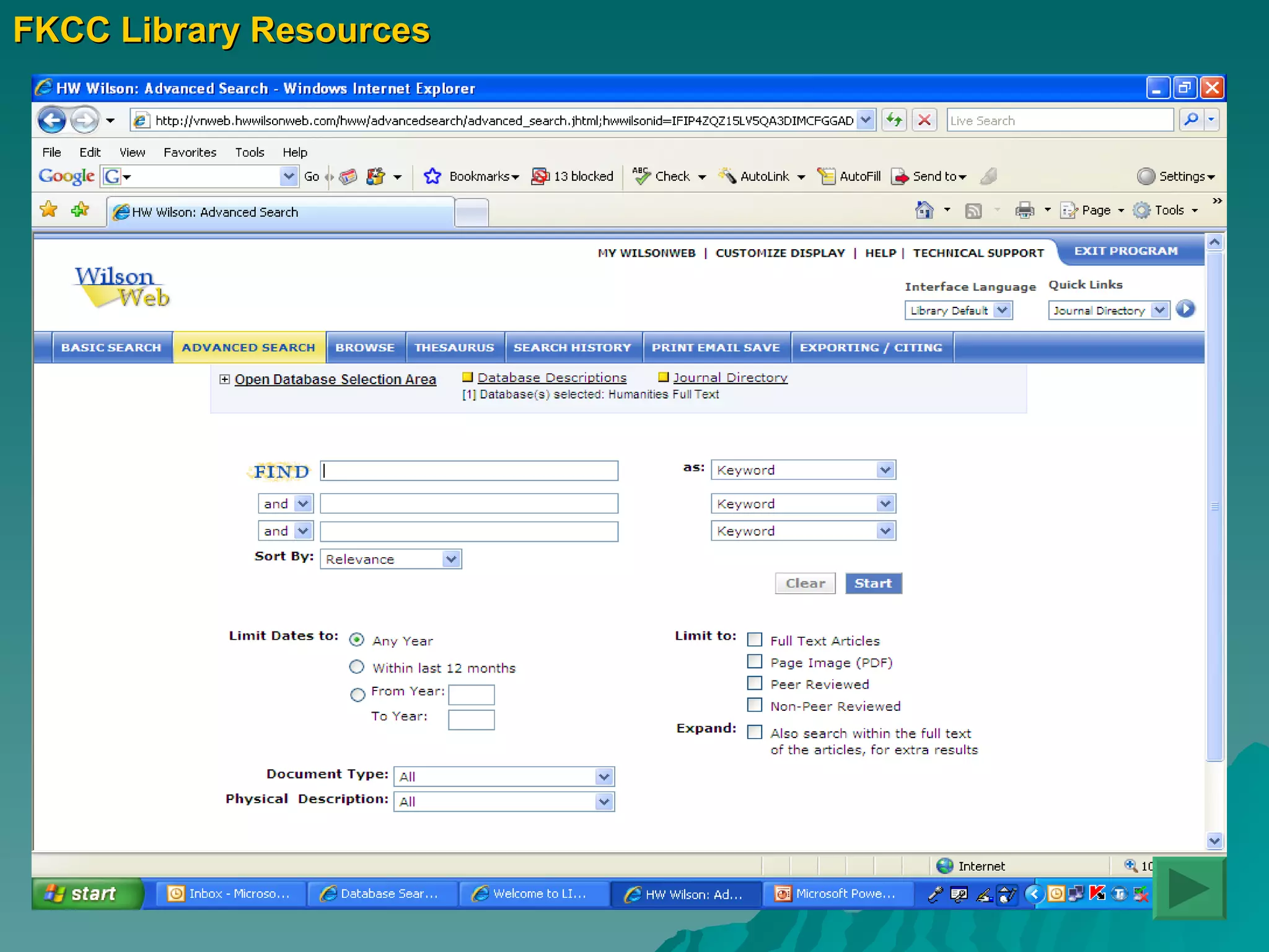FKCC Library Resources 