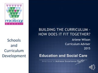 EducationandSocialCare
Education and Social Care
Schools
and
Curriculum
Development
Arlene Wilson
Curriculum Adviser
2015
 