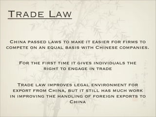 Analysis of International Markets - China