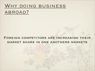 Analysis of International Markets - China