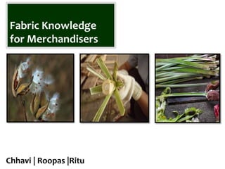 Fabric Knowledge
for Merchandisers
Chhavi | Roopas |Ritu
 