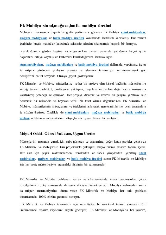 Fk Mobilya stand mağaza butik mobilya üretimi