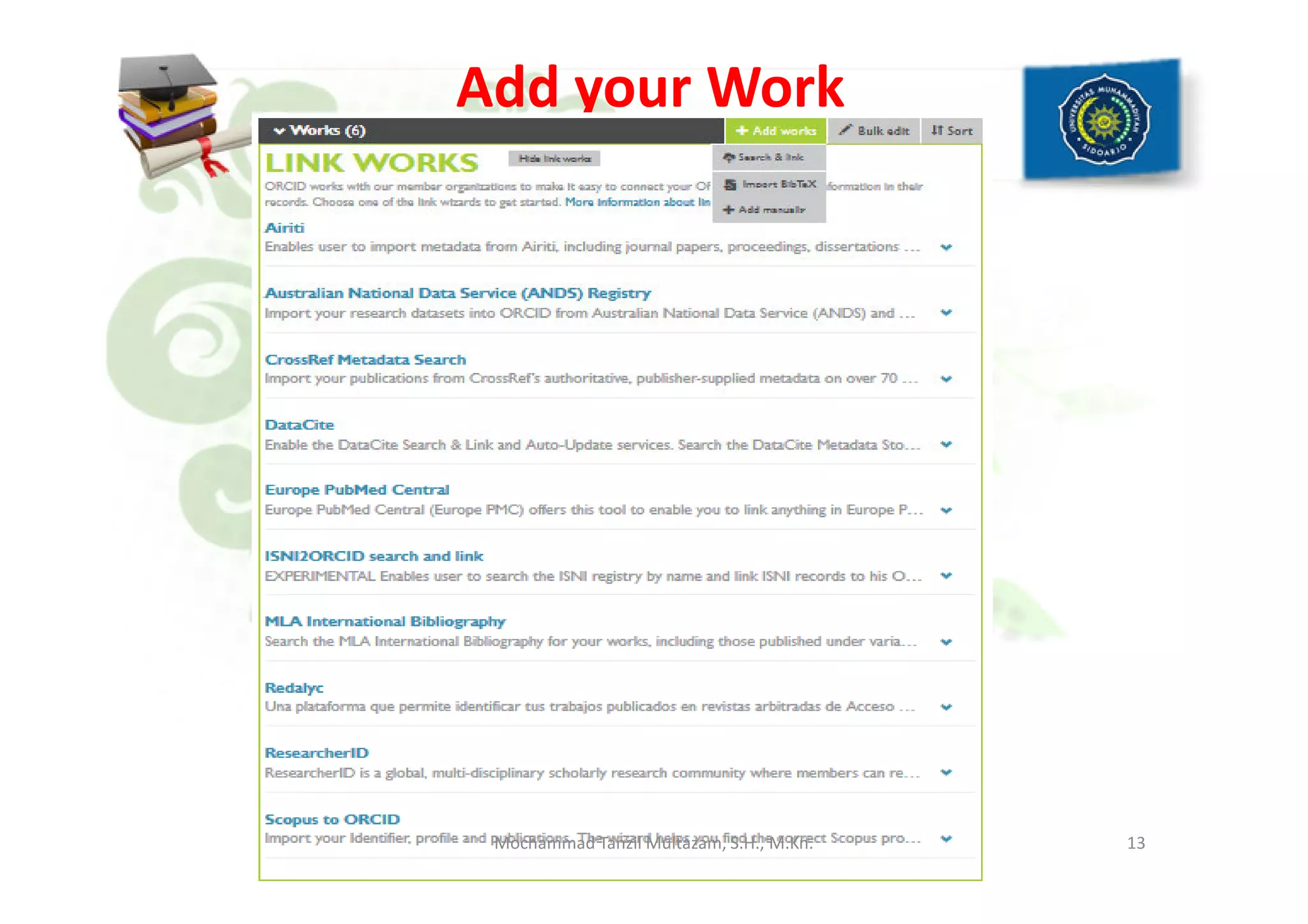 Add your Work
13Mochammad Tanzil Multazam, S.H., M.Kn.
 