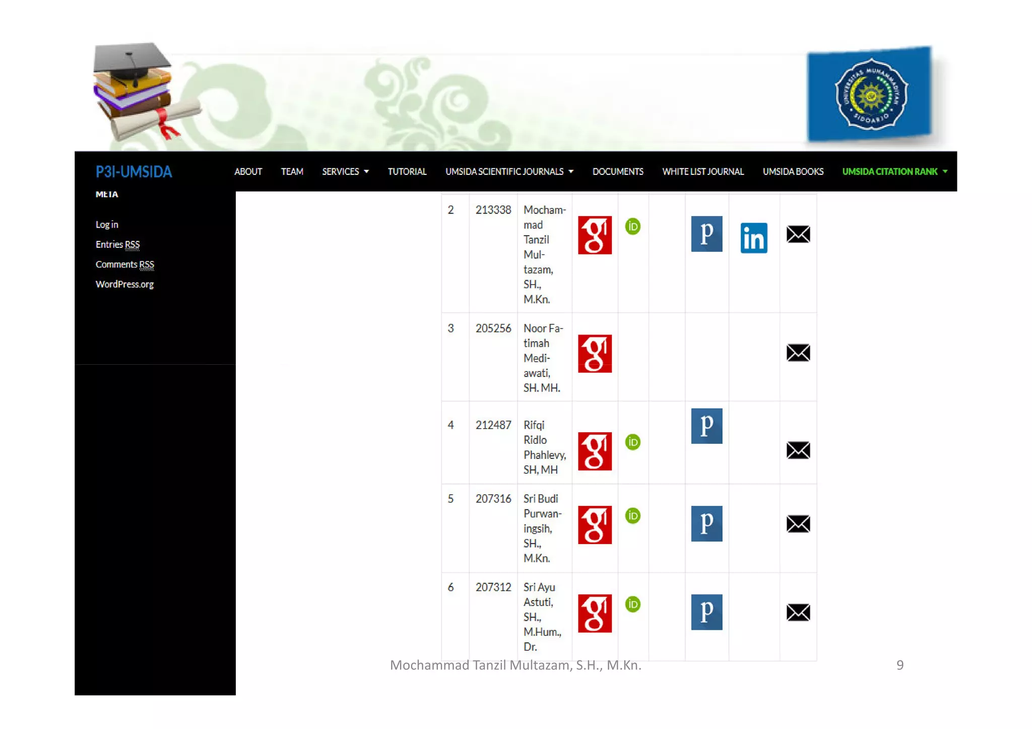 9Mochammad Tanzil Multazam, S.H., M.Kn.
 