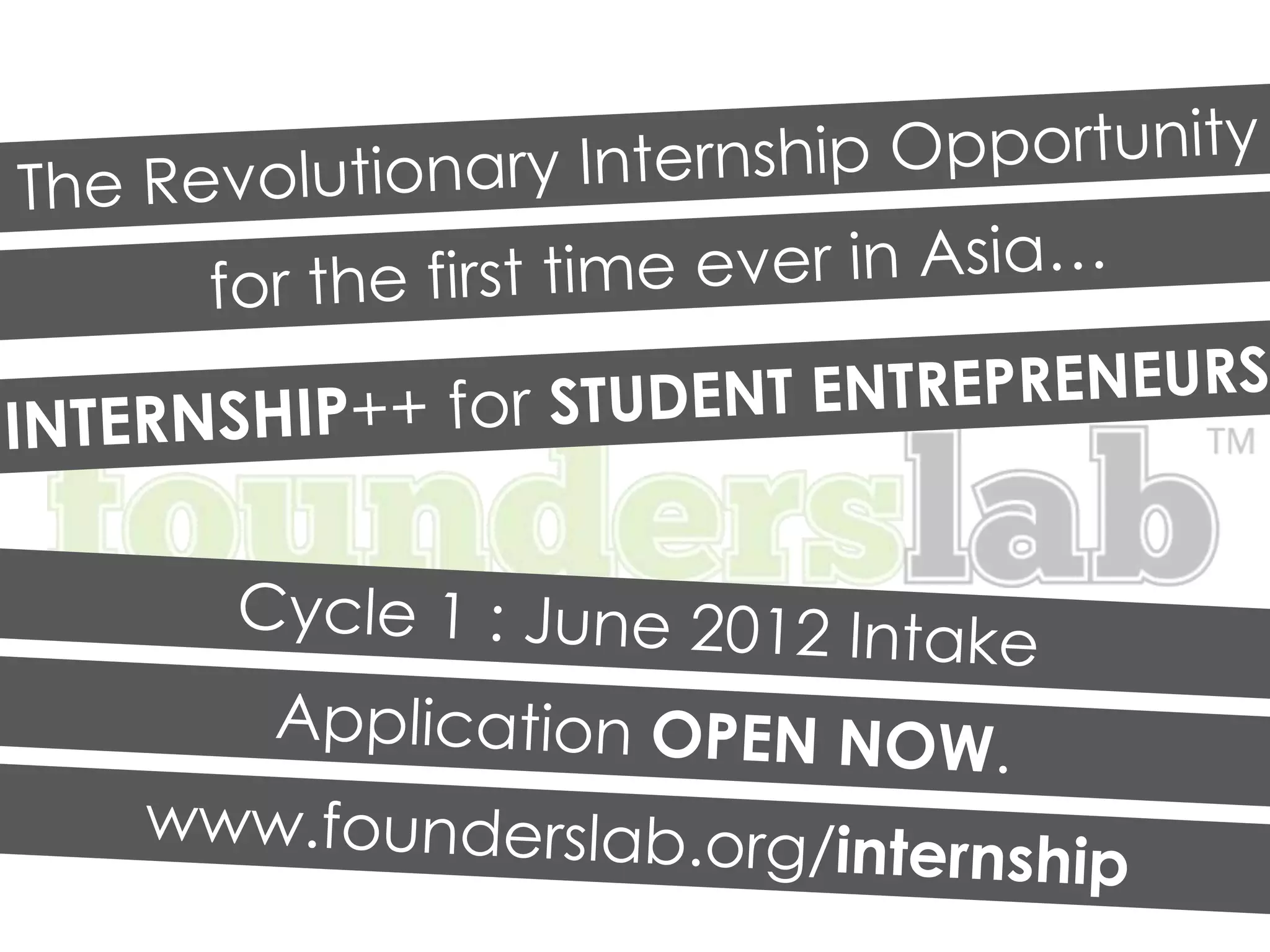 Founders Lab Internship++ Malaysia | PPTX