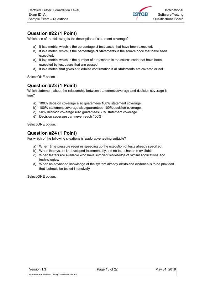 ISTQB Foundation Level Mock Exam 2