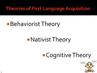 BehavioristTheory
NativistTheory
CognitiveTheory
8
 