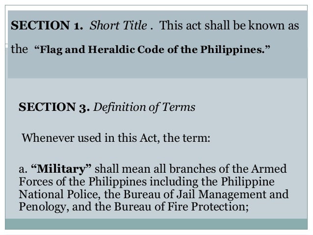 Flag And The Heraldic Code Of The Philippines