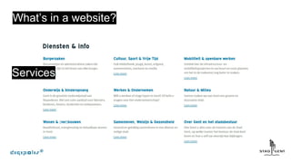 What’s in a website?
Services
 