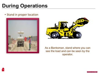 During Operations
• Stand in proper location
As a Banksman, stand where you can
see the load and can be seen by the
operator.
16
“Workers Lives Matter”
 