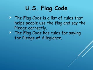 Us Flag Code Pdf flag presentation to elementary grade kids | PPTX