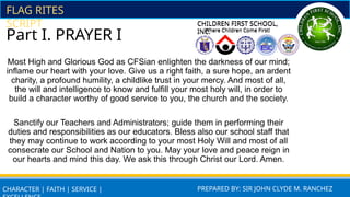 Children First School Flag Rites and Core Values Presentation | PPTX