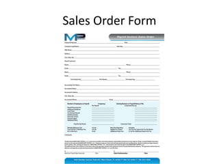 Sales Order Form 
 