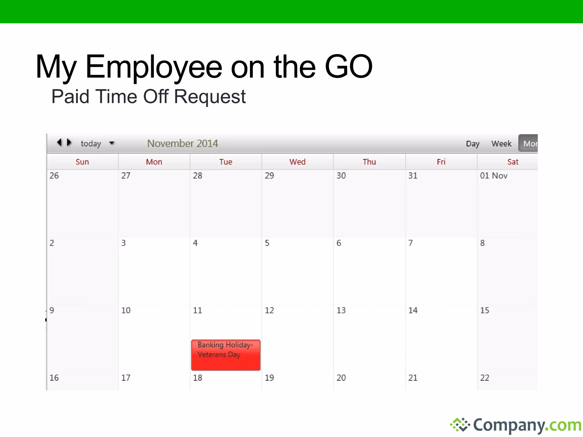 My Employee on the GO 
Paid Time Off Request 
 