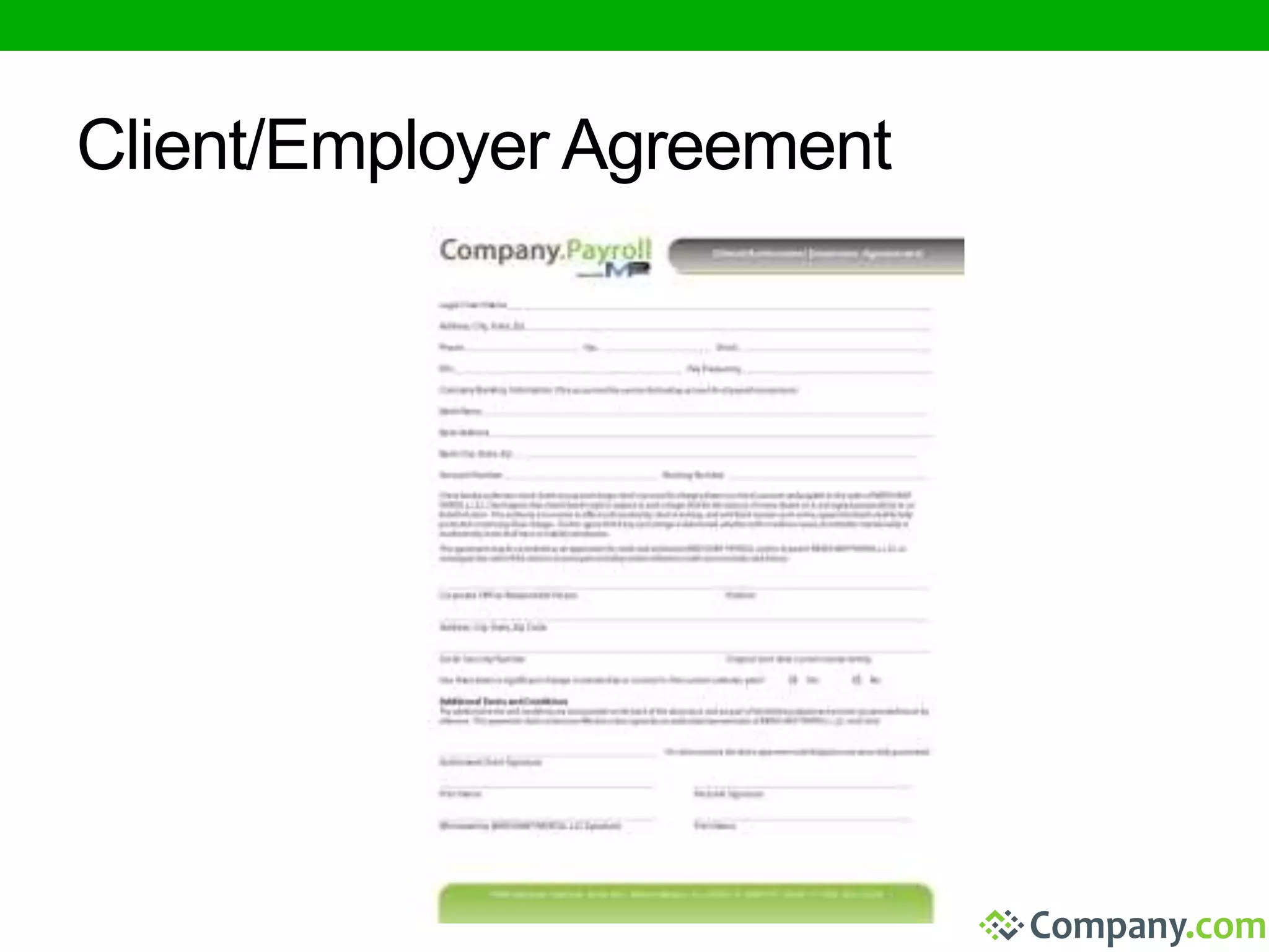 Client/Employer Agreement 
 