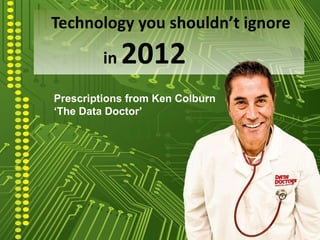 Technology you shouldn’t ignore    in  2012 Prescriptions from Ken Colburn ‘The Data Doctor’ 