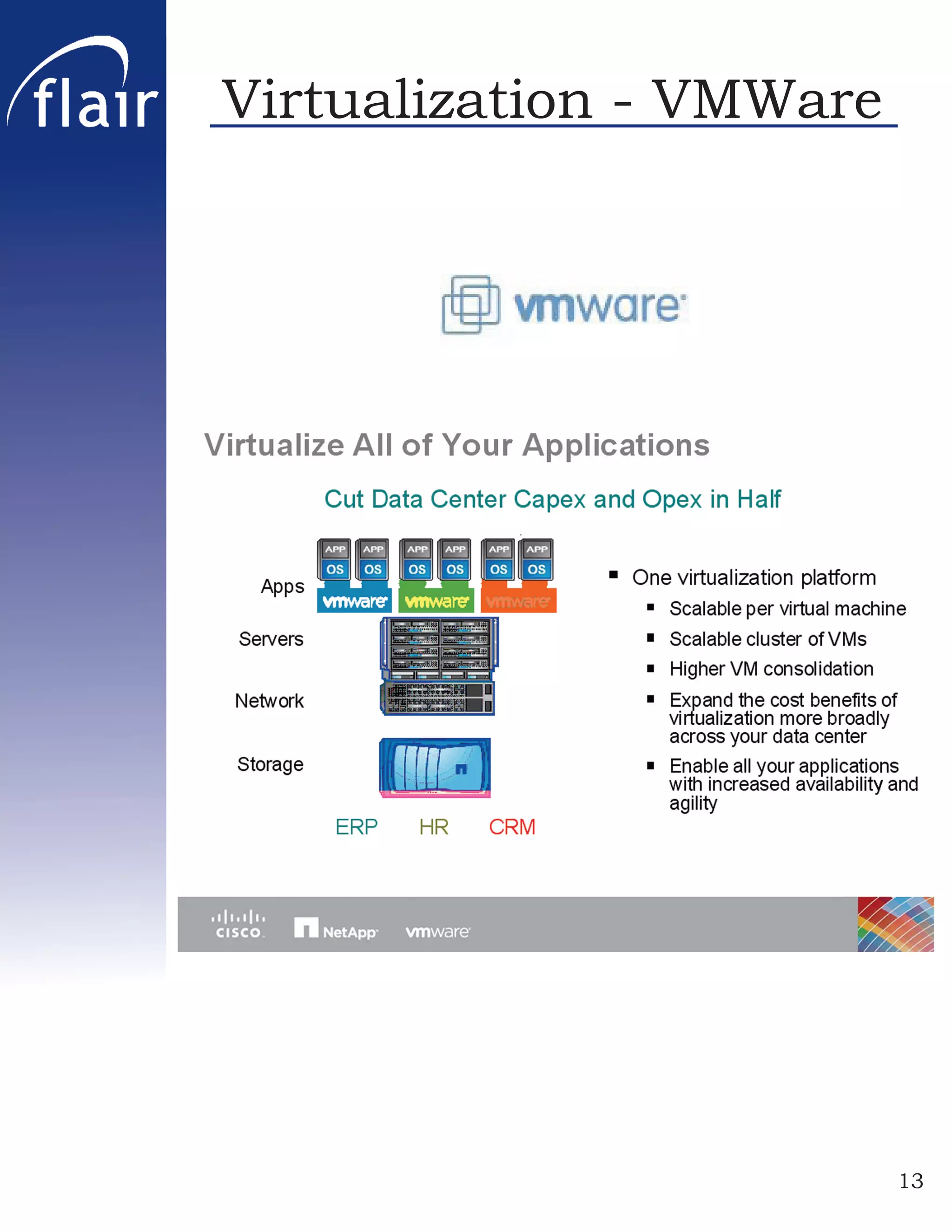 Virtualization - VMWare




                          13
 