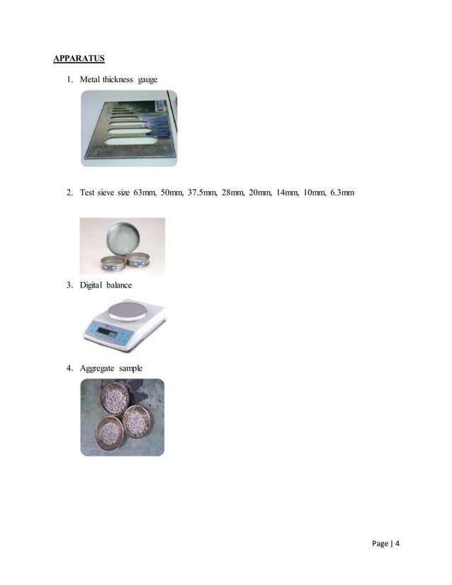 determination of flakiness index test. PDF