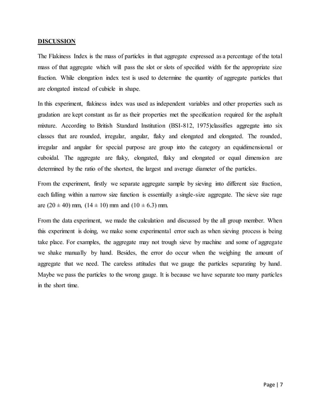 determination of flakiness index test. PDF