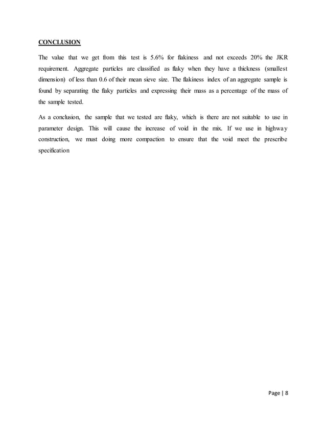 determination of flakiness index test. PDF