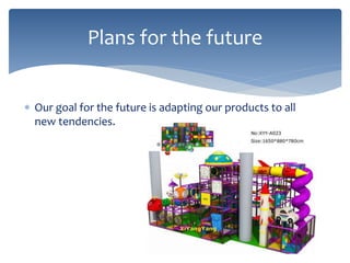  Our goal for the future is adapting our products to all
new tendencies.
Plans for the future
 