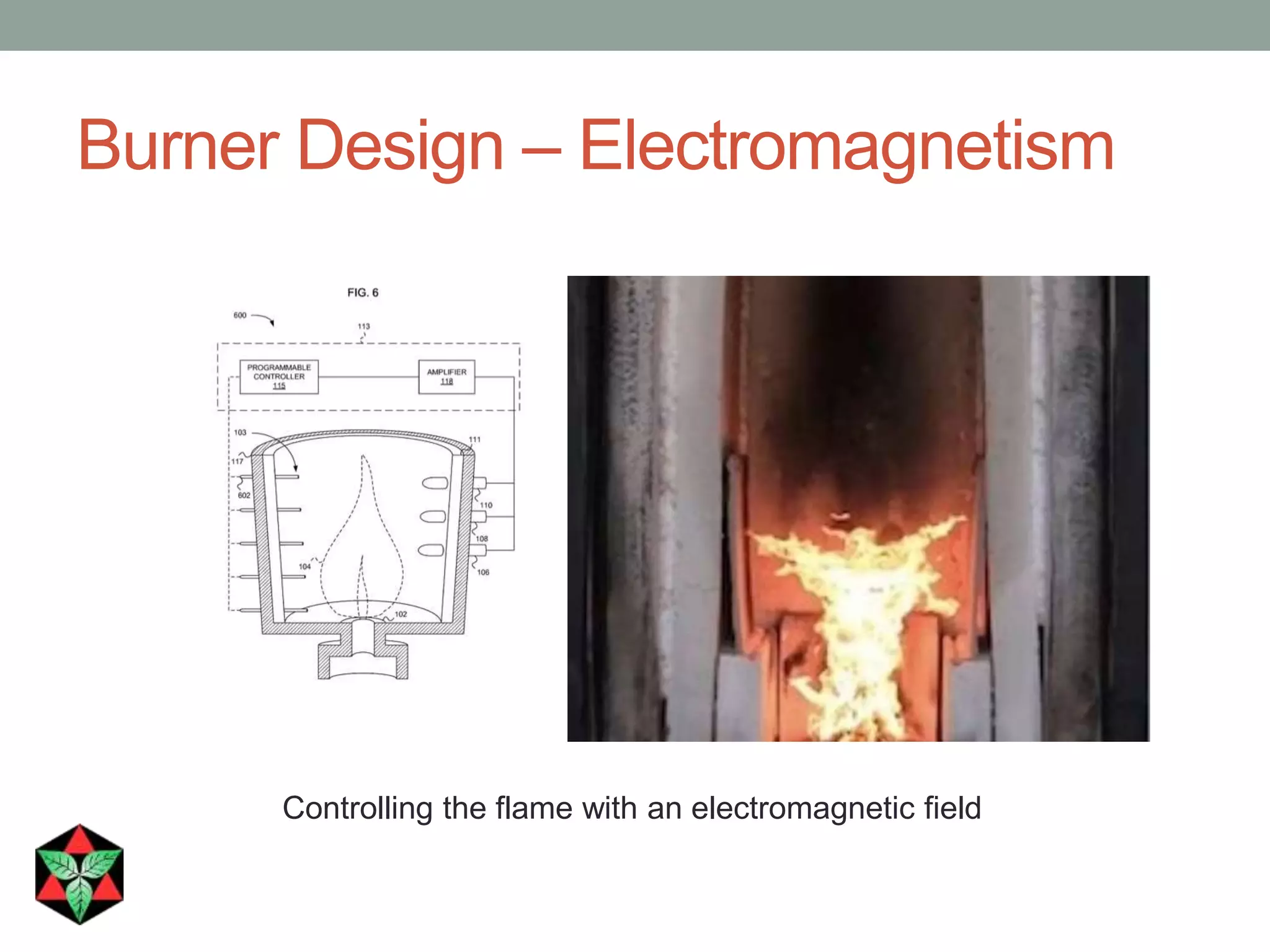 Burner Design – Electromagnetism
Controlling the flame with an electromagnetic field
 