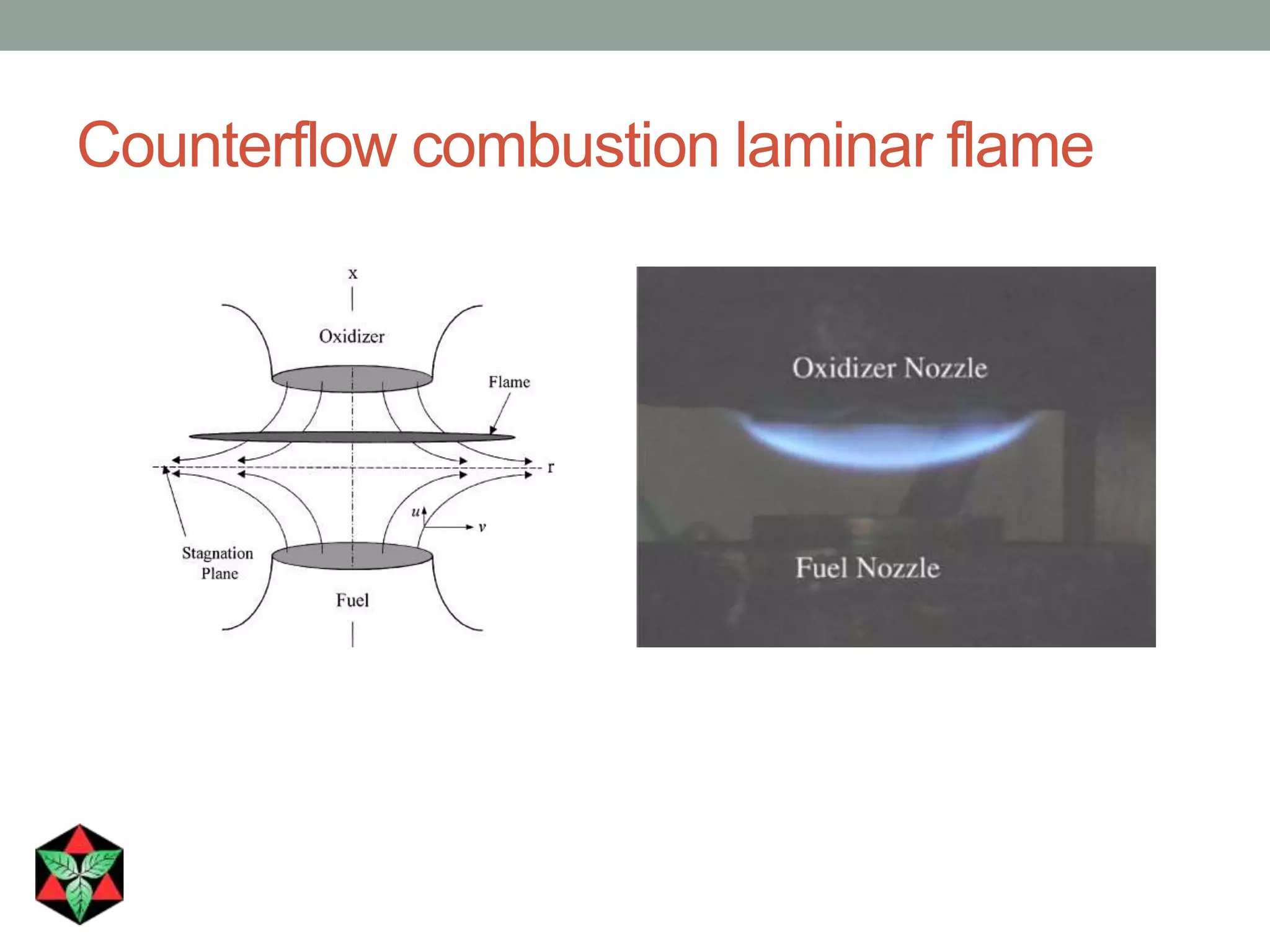 Counterflow combustion laminar flame
 
