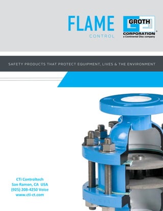 FLAMEC O N T R O L
SAFETY PRODUCTS THAT PROTECT EQUIPMENT, LIVES & THE ENVIRONMENT
CTi Controltech
San Ramon, CA USA
(925) 208-4250 Voice
www.cti-ct.com
 