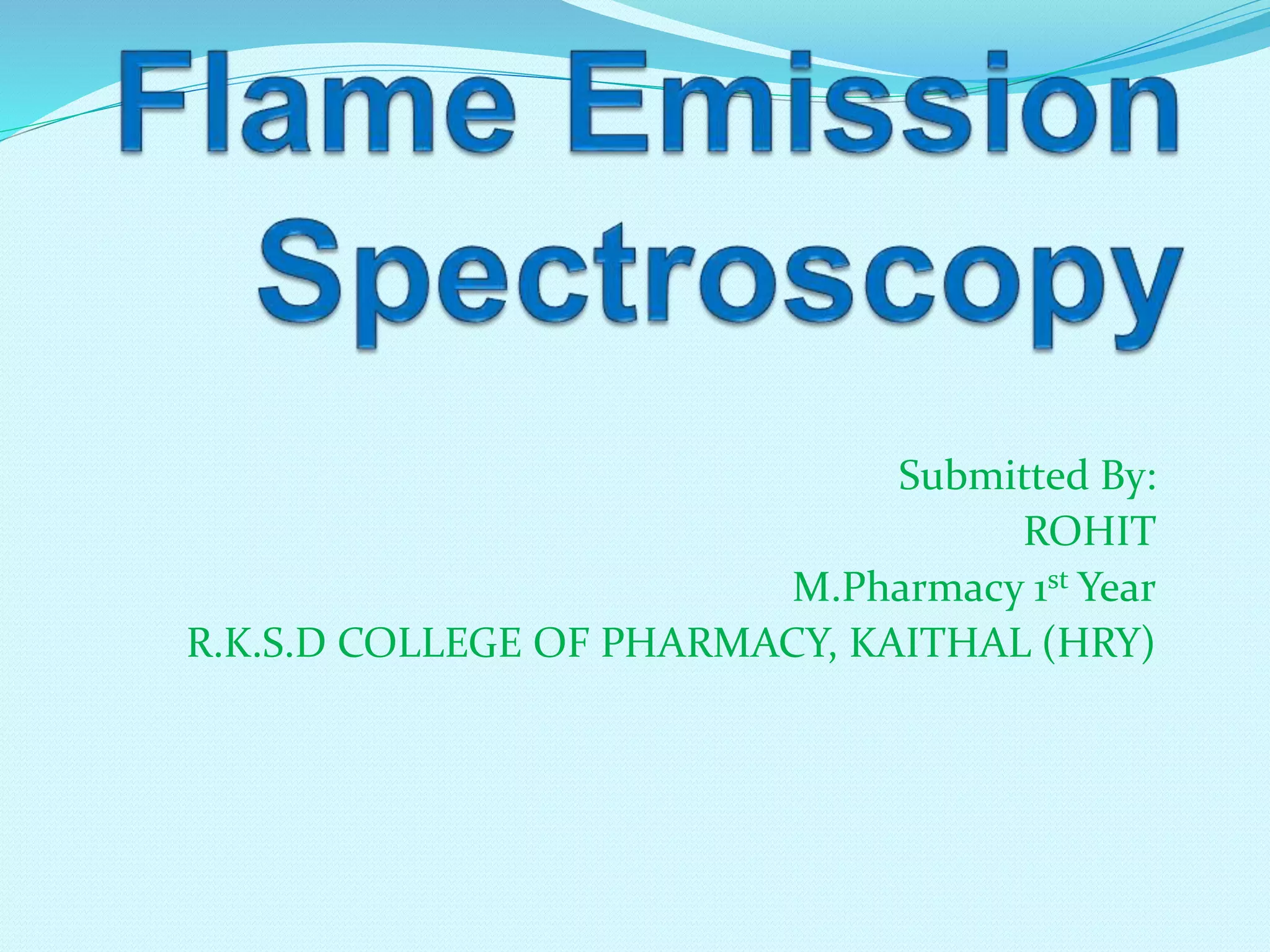 Flame emission spectroscopy PPT