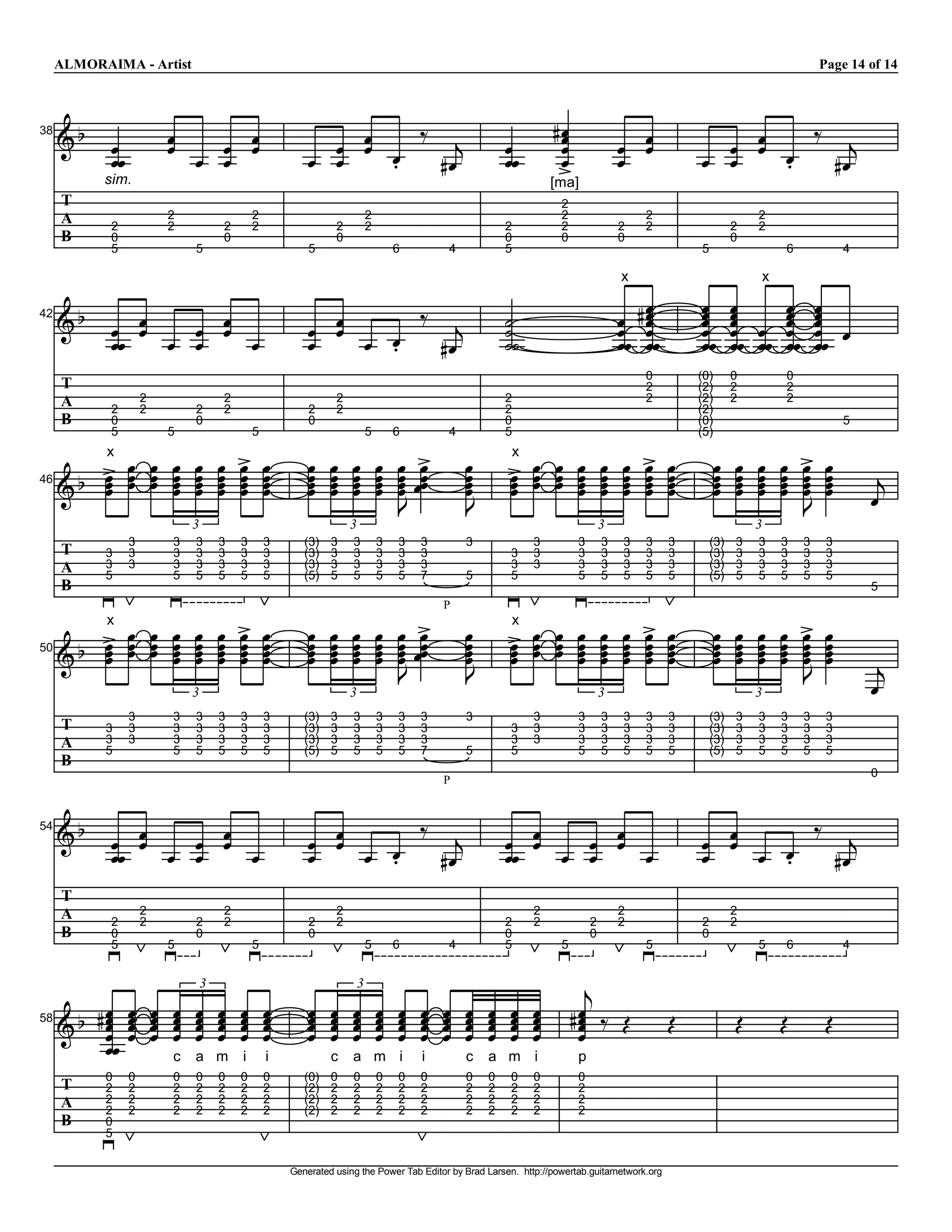 ALMORAIMA ­ Artist                                                                                                                                                                                  Page 14 of 14 



       e
      I  V                  V  V  V 
                            V  V  V  V                                 V  k c                                              gV 
                                                                                                                       V  V                            V  V                  V  k c
                                                                 V  V  V  V  gV                                        V  V                            V  V            V  V  V  V  g 
38 

         V 
          V                                                         V                                                   V  V                                              V         V 
           sim.                                                                                                                   [ma] 
      T                                                                                                                            2 
      A                     2                      2                              2                                                2                         2                        2 
             2              2            2         2                    2         2                                    2           2                   2     2                  2     2 
      B      0                           0                              0                                              0           0                   0                        0 
             5                    5                              5                          6           4              5                                               5                    6               4 

                                                                                                                                                       x                              x 

       e
      I  V  V  V  V                                              V  V  V  V 
                                                                             k c                                       W                               V gV 
                                                                                                                                                          V 
                                                                                                                                                       VV V 
                                                                                                                                                                       V  V  V 
                                                                                                                                                                       V  V  V 
                                                                                                                                                                       V  V  V V                      V
                                                                                                                                                                                                      V
                                                                                                                                                                                                      V V 
         V  V  V  V  V  V                                           V                                                  W                               V VV            V  VV VV VV                    VV
42 

          V                                                      V            gV                                       W 
                                                                                                                        W                                 V            V  V
                                                                                                                                                                        V       V                     V
                                                                                                                                                             0         (0)      0           0 
      T                                                                                                                                                      2         (2)      2           2 
      A                2                 2                              2                                              2                                     2         (2)      2           2 
             2         2          2      2                       2      2                                              2                                               (2) 
      B      0                    0                              0                                                     0                                               (0)                                  5 
             5              5                      5                              5         6           4              5                                               (5) 

          V  V               V  V  V  V  V                       V  V  V  V  V  V                            V          V  V  V         V  V  V  V  V                       V    V  V  V  V  V 
     e V  V  V               V  V  V  V  V                       V  V  V  V  V V 
                                                                 V  V  V  V  V  V                            V          V  V  V         V  V  V  V  V                       V    V  V  V  V  V                    c 
            x                                                                                                           x 

       V  V  V
    I  V                     V  V  V  V  V 
                             V  V  V  V  V                       V  V  V  V  V  V                            V
                                                                                                             V          V  V  V         V  V  V  V  V 
                                                                                                                                        V  V  V  V  V                       V
                                                                                                                                                                            V    V  V  V  V  V 
                                                                                                                                                                                 V  V  V  V  V                   V 
46 


                                  3                                    3 
                                                                             u                               u                                3                                     3 
                                                                                                                                                                                          u
                  3          3    3     3     3         3       (3)    3     3         3     3    3          3             3            3         3     3    3    3      (3)     3    3    3     3     3 
      T     3     3          3    3     3     3         3       (3)    3     3         3     3    3                     3  3            3         3     3    3    3      (3)     3    3    3     3     3 
      A     3     3          3    3     3     3         3       (3)    3     3         3     3    3                     3  3            3         3     3    3    3      (3)     3    3    3     3     3 
            5                5    5     5     5         5       (5)    5     5         5     5    7          5          5               5         5     5    5    5      (5)     5    5    5     5     5 
      B                                                                                                                                                                                                          5 
                                                                                                       P 

          V  V               V  V  V  V  V                       V  V  V  V  V  V                            V          V  V  V         V  V  V  V  V                       V    V  V  V  V  V 
     e V  V  V               V  V  V  V  V                       V  V  V  V  V V 
                                                                 V  V  V  V  V  V                            V          V  V  V         V  V  V  V  V                       V    V  V  V  V  V 
            x                                                                                                           x 
50     V  V  V
    I  V                     V  V  V  V  V 
                             V  V  V  V  V                       V  V  V  V  V  V                            V
                                                                                                             V          V  V  V         V  V  V  V  V 
                                                                                                                                        V  V  V  V  V                       V
                                                                                                                                                                            V    V  V  V  V  V 
                                                                                                                                                                                 V  V  V  V  V                    c 
                                  3                                    3 
                                                                             u                               u                                3                                     3 
                                                                                                                                                                                          u                      V 
                  3          3    3     3     3         3       (3)    3     3         3     3    3          3             3            3         3     3    3    3      (3)     3    3    3     3     3 
      T     3     3          3    3     3     3         3       (3)    3     3         3     3    3                     3  3            3         3     3    3    3      (3)     3    3    3     3     3 
      A     3     3          3    3     3     3         3       (3)    3     3         3     3    3                     3  3            3         3     3    3    3      (3)     3    3    3     3     3 
            5                5    5     5     5         5       (5)    5     5         5     5    7          5          5               5         5     5    5    5      (5)     5    5    5     5     5 
      B 
                                                                                                                                                                                                                 0 
                                                                                                       P 



       e
      I  V  V  V  V                                                          k c                                                                                                   k c
         V  V  V  V  V  V                                        V  V  V  V 
                                                                    V                                                  V  V  V  V  V  V 
                                                                                                                       V  V  V  V                                      V  V  V  V 
                                                                                                                                                                          V 
54 

          V                                                      V            gV                                        V                                              V            gV 
      T 
      A                2                 2                              2                                                    2                         2                        2 
             2         2          2      2                       2      2                                              2     2               2         2               2        2 
      B      0                    0                              0                                                     0                     0                         0 
             5              5                      5                              5         6           4              5           5                         5                        5     6               4 


                                   3                                         3                                                         c
       e
      I    gV  V  V
            V  V  V
            V  V  V          V  V  V  V  V 
                             V  V  V  V  V 
                             V  V  V  V  V                       V  V  V  V  V  V  V
                                                                 V  V  V  V  V  V  V
                                                                 V  V  V  V  V  V  V                         V  V  V  V 
                                                                                                             V  V  V  V 
                                                                                                             V  V  V  V              gV  k j
                                                                                                                                      V 
                                                                                                                                      V                           j              j         j           j 
            V  V  V          V  V  V  V  V                       V  V  V  V  V  V  V                         V  V  V  V               V 
58 

            V 
             V               c  a  m  i                 i              c  a  m  i                 i          c  a  m  i                 p
            0     0          0    0     0     0         0       (0)    0     0         0     0    0          0    0     0    0          0 
      T     2     2          2    2     2     2         2       (2)    2     2         2     2    2          2    2     2    2          2 
      A     2     2          2    2     2     2         2       (2)    2     2         2     2    2          2    2     2    2          2 
            2     2          2    2     2     2         2       (2)    2     2         2     2    2          2    2     2    2          2 
      B     0 
            5 


                                                             Generated using the Power Tab Editor by Brad Larsen.  http://powertab.guitarnetwork.org 
 