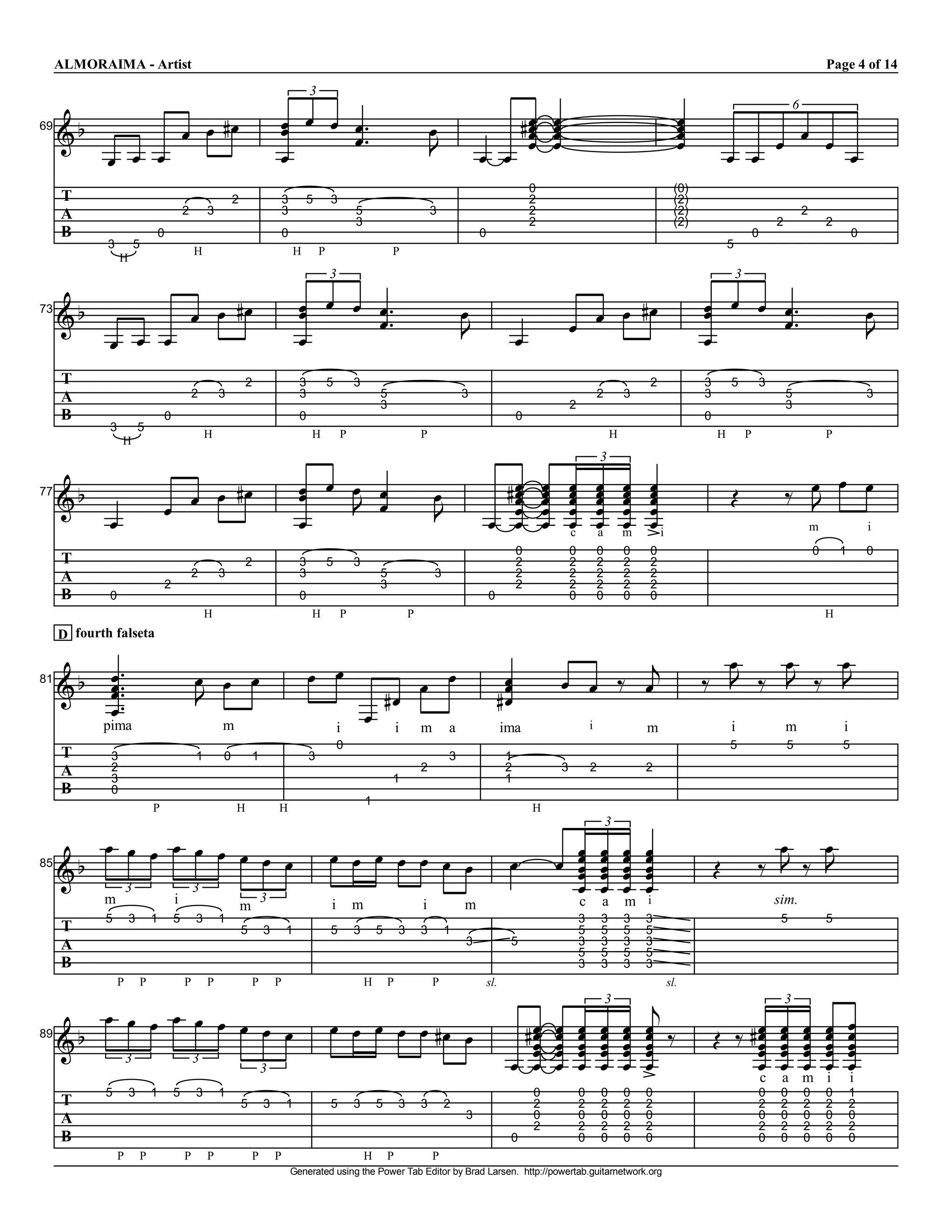 ALMORAIMA ­ Artist                                                                                                                                                                                                                                                         Page 4 of 14 
                                                                                       3 

       e                                 V  V  gV                            V  V  V  V 
                                                                             V                                                      V                        gV 
                                                                                                                                                              V                    V
                                                                                                                                                                                   V                                         V 
                                                                                                                                                                                                                             V 
                                                                                                                                                                                                                                                                  6 

      I                                                                               V                                                                       V                    V                                         V                 V  V  V  V 
                                                                                                                                    u                   V  V V                     V                                         V 
69 

              V  V  V                                                        V                                                                                                                                                           V  V 
                                                                                                                                                                          0                                                 (0) 
      T                                                      2               3         5         3                                                                        2                                                 (2) 
      A                                  2         3                         3                            5                         3                                     2                                                 (2)                                    2 
                                                                                                          3                                                               2                                                 (2)                             2                2 
      B                       0                                              0                                                                          0                                                                                          0                                   0 
              3         5                                                                                                                                                                                                                5 
                                              H                                   H         P                            P 
                   H 
                                                                                                 3                                                                                                                                           3 

       e                                  V  V  gV                                    V  V  V  V 
                                                                                      V                                                            V                                             gV                                V  V  V  V 
      I                                                                                        V                                                   u                                    V  V  V                                    V        V                                               V 
                                                                                                                                                                                                                                                                                            u
73 

               V  V  V                                                                V                                                                          V                                                                 V 
      T                                                           2                   3         5         3                                                                                                          2             3         5         3 
      A                                   2             3                             3                             5                              3                                                  2         3                  3                          5                             3 
                                                                                                                    3                                                                   2                                                                     3 
      B                            0                                                  0                                                                              0                                                             0 
               3         5 
                                               H                                           H         P                             P                                                                       H                            H         P                          P 
                    H 


                                                                                                                                                                                                                                                             k V  V  V 
                                                                                                                                                                                                      3 

       e                                    gV                                        V  V  V  V                                                           gV 
                                                                                                                                                            V                  V
                                                                                                                                                                               V        V 
                                                                                                                                                                                        V             V 
                                                                                                                                                                                                      V         V 
                                                                                                                                                                                                                V    V 
                                                                                                                                                                                                                     V                       j
      I                            V  V  V                                            V 
                                                                                      V  u
                                                                                               V                                        V 
                                                                                                                                        u
                                                                                                                                                            V 
                                                                                                                                                         V  V 
                                                                                                                                                                               V
                                                                                                                                                                               V        V 
                                                                                                                                                                                        V             V 
                                                                                                                                                                                                      V         V 
                                                                                                                                                                                                                V    V 
                                                                                                                                                                                                                     V                                         u
77 

               V                                                                                                                                            V                  V        V 
                                                                                                                                                                                        c 
                                                                                                                                                                                                      V 
                                                                                                                                                                                                      a 
                                                                                                                                                                                                                V 
                                                                                                                                                                                                                m 
                                                                                                                                                                                                                     V i                                                m                   i 
                                                                                                                                                                     0                  0             0         0    0                                                  0         1         0 
      T                                                           2                   3         5         3                                                          2                  2             2         2    2 
      A                                   2             3                             3                             5                   3                            2                  2             2         2    2 
                                   2                                                                                3                                                2                  2             2         2    2 
      B        0                                                                      0                                                                  0                              0             0         0    0 
                                               H                                           H         P                        P                                                                                                                                              H 
      D  fourth falseta 

                                                                                       V  V                                                                                                     c                                  k V  k V  k V 
81 
      I  V 
       e V 
         V                                    V  V  V 
                                              u                                                                     gV  V 
                                                                                                                           V                                  V 
                                                                                                                                                             gV 
                                                                                                                                                              V 
                                                                                                                                                                                       V  V  k V                                     u    u    u 
         V                                                                                                     V 
              pima                                      m                                         i                      i         m  a                       ima                                i                   m                       i                m                   i 
                                                                                                  0                                                                                                                                          5                5                   5 
      T        3                              1          0         1                   3                                                      3                 1 
      A        2                                                                                                                   2                            2                      3         2                   2 
               3                                                                                                         1                                      1 
      B        0 
                                                                                                               1 
                              P                               H             H                                                                                             H 


              V  V  V  V  V  V  V  V                                                                                                                                                                                                                   k V  k V 
                                                                                                                                                                                                       3 

                                                                                 V               V  V  V  V  V  V  V                                             V                 V        V  V  V  V 
                                                                                                                                                                                            V  V  V  V                              j
       e
      I                                                                                                                                                                                     V  V  V  V 
                                                                                                                                                                                            V  V  V  V                                                   u u 
                                                                                                                                                                                            V  V  V  V 
85 

                    3                     3 
              m                     i                                  3                                                                                                                    c  a  m  i                                                      sim. 
                                                              m                                  i  m                              i               m 
              5         3  1        5         3  1                                                                                                                                          3         3         3    3                                       5               5 
      T                                                       5  3               1               5        3  5  3  3                         1                                              5         5         5    5 
      A                                                                                                                                            3             5                          3         3         3    3 
                                                                                                                                                                                            5         5         5    5 
      B                                                                                                                                                                                     3         3         3    3 


                                                                                                                                                                                                      c
                   P     P               P         P               P        P                                  H  P                     P                sl.                                                              sl. 

              V  V  V  V  V  V  V  V                                                                                                                                                                                                j k gV  V  V  V  V 
                                                                                                                                                                                                       3                                                     3 

       e                                                                         V               V  V  V  V  V gV  V                                               gV  V
                                                                                                                                                                    V  V                    V  V  V  V  k
                                                                                                                                                                                            V  V  V  V                                   V  V  V  V  V 
      I                                                                                                                                                             V  V                    V  V  V  V                                   V  V  V  V  V 
                                                                                                                                                                 V  V  V                    V  V  V  V                                   V  V  V  V  V 
89 

                    3                     3 
                                                                       3                                                                                            V V                     V  V  V  V                                   V  V  V  V  V 
                                                                                                                                                                                                                                                       c  a  m  i                  i
              5         3  1        5         3  1                                                                                                                        0                 0         0         0    0                                 0     0         0     0     1 
      T                                                       5  3               1               5        3  5  3  3                         2                            2                 2         2         2    2                                 2     2         2     2     2 
      A                                                                                                                                            3                      0                 0         0         0    0                                 0     0         0     0     0 
                                                                                                                                                                          2                 2         2         2    2                                 2     2         2     2     2 
      B                                                                                                                                                          0                          0         0         0    0                                 0     0         0     0     0 
                   P     P               P         P               P        P                                  H  P                     P 
                                                                                 Generated using the Power Tab Editor by Brad Larsen.  http://powertab.guitarnetwork.org 
 