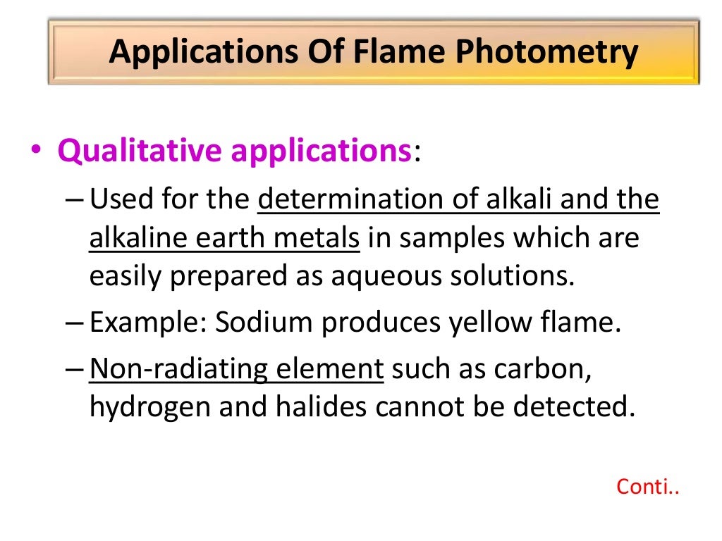 Flame photometric analysis