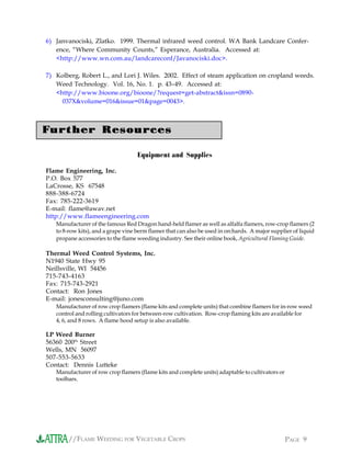 Ron Flamer Flame Weeding for Vegetable Crops | PDF