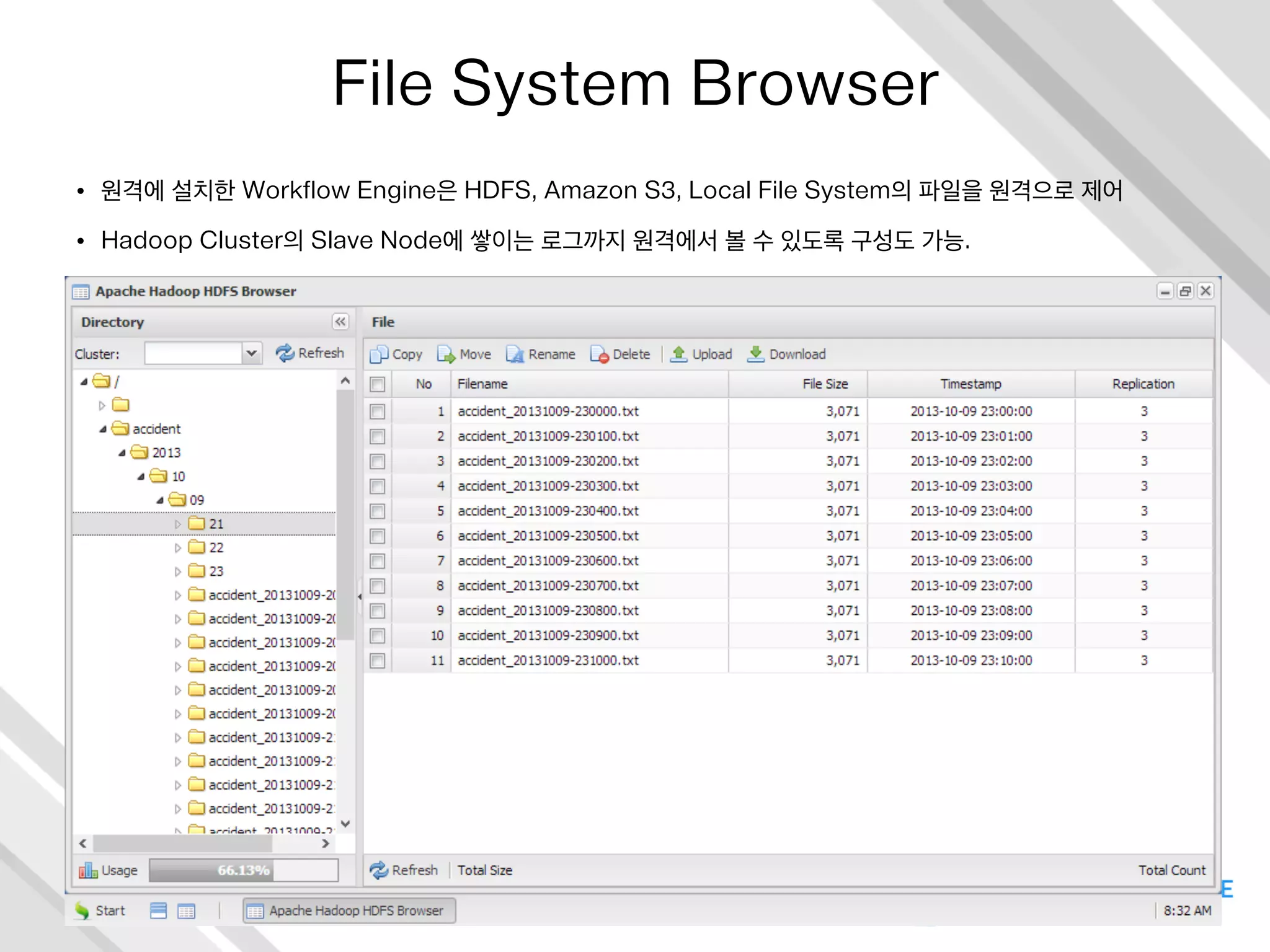 빅 데이터 플랫폼이 제공해야 하는 것
SECURITY
•  ACCESS
•  AUTHENTICATION
•  AUTHORIZATION
•  ENCRYPTION
•  AUDITING
•  POLICY
 