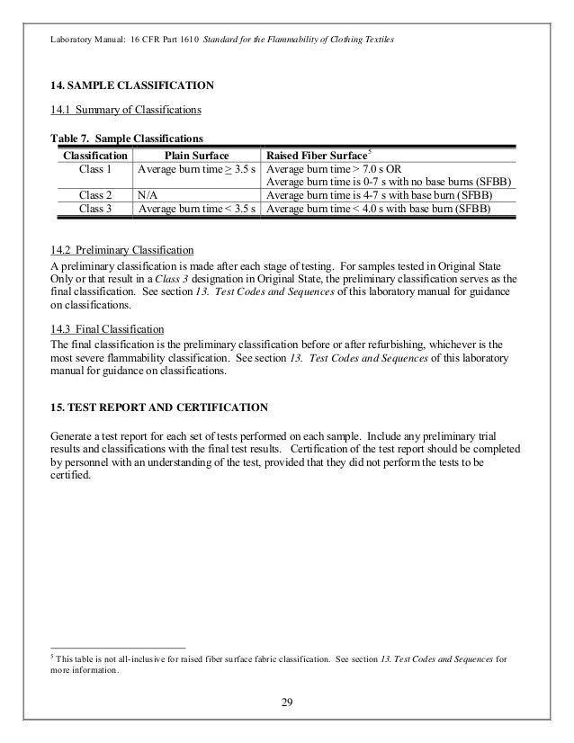 Flammability of clothing textiles test manual 1610 (1)