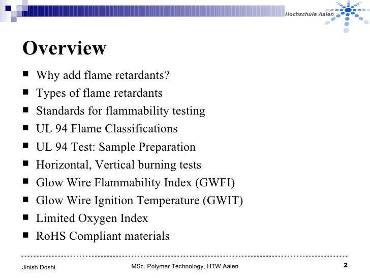Flammability Testing Of Plastics Jinish Doshi