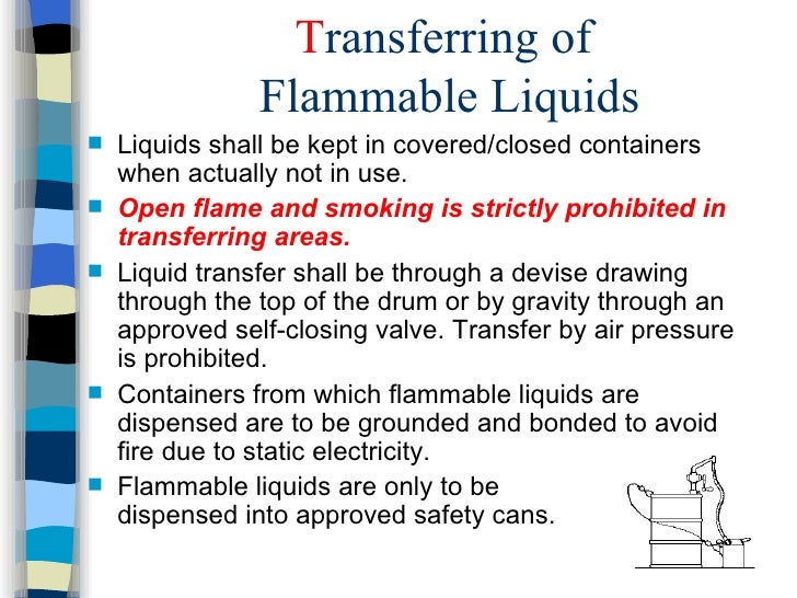 flammable liquids transferring