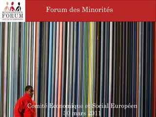 Forum des Minorités  Comité Economique et Social Européen  30 mars 2011  