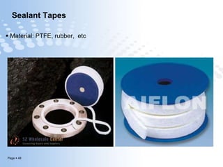 Page  48
Sealant Tapes
 Material: PTFE, rubber, etc
 