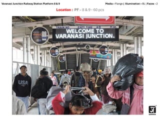 Location : PF – 8 & 9 - 60 pcs
Media – Flange | Illumination – BL | Faces - 2
Varanasi Junction Railway Station Platform 8 & 9
 