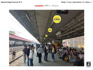 Location : PF-4 - 26 pcs
Media – Flange | Illumination – BL | Faces - 2
Rajendra Nagar Terminal PF 4
 