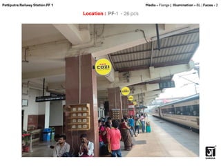 Location : PF-1 - 26 pcs
Media – Flange | Illumination – BL | Faces - 2
Patliputra Railway Station PF 1
 