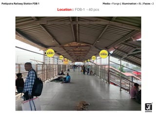 Location : FOB-1 - 40 pcs
Media – Flange | Illumination – BL | Faces - 2
Patliputra Railway Station FOB 1
 