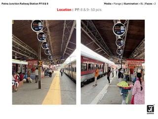 Location : PF-8 & 9- 50 pcs
Media – Flange | Illumination – BL | Faces - 2
Patna Junction Railway Station PF 8 & 9
 